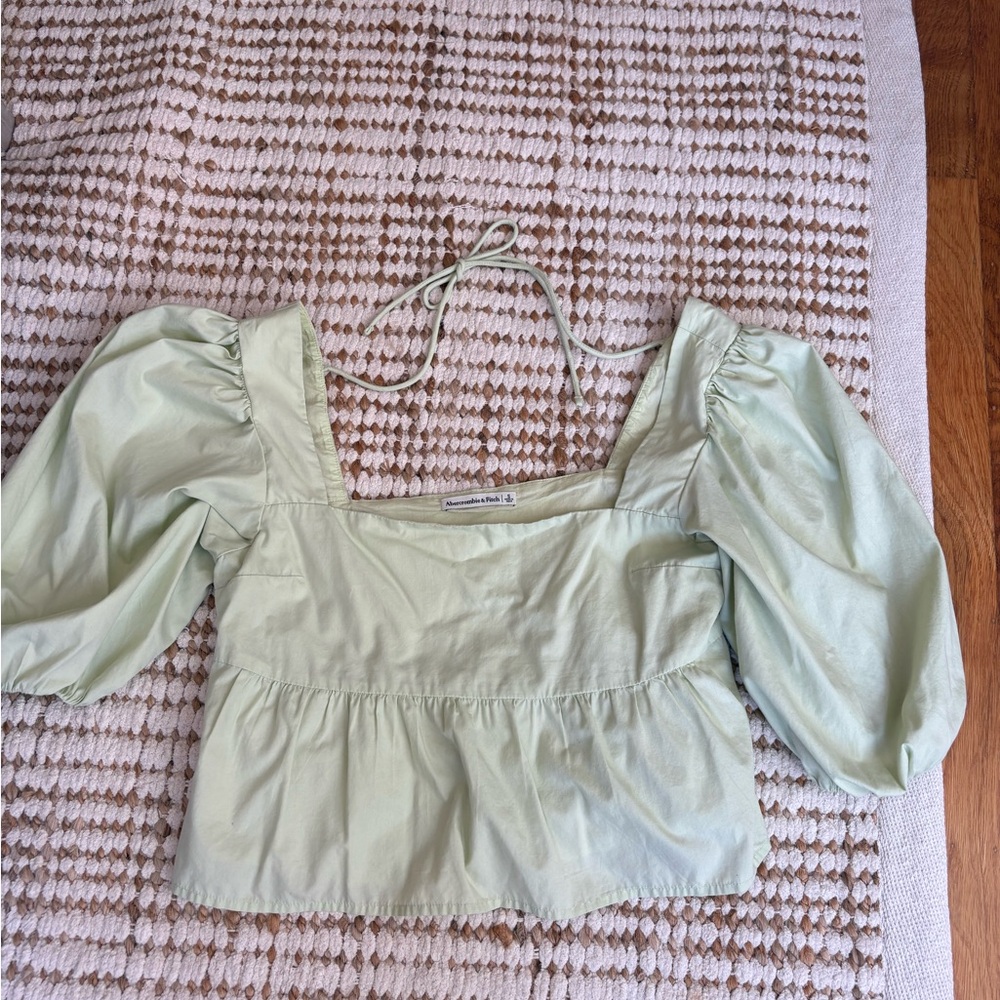 Abercrombie & Finch Light Green Peplum Shirt